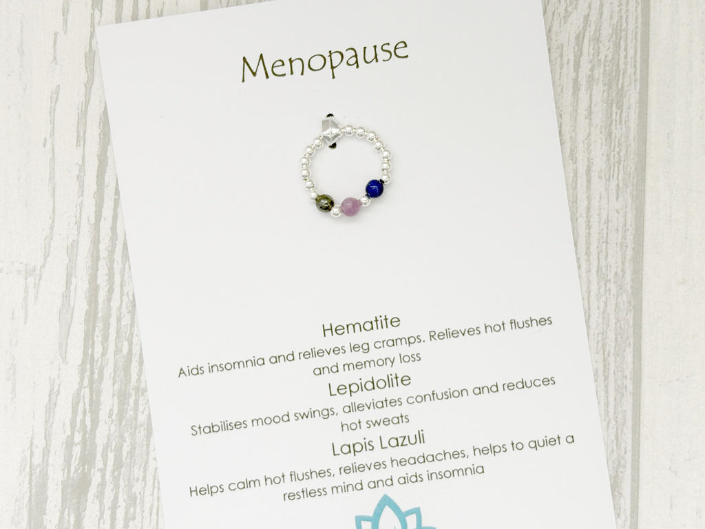 Sterling Silver Inner Calm Crystal Ring for the change | Balance, Grounding and Resilience Gifts