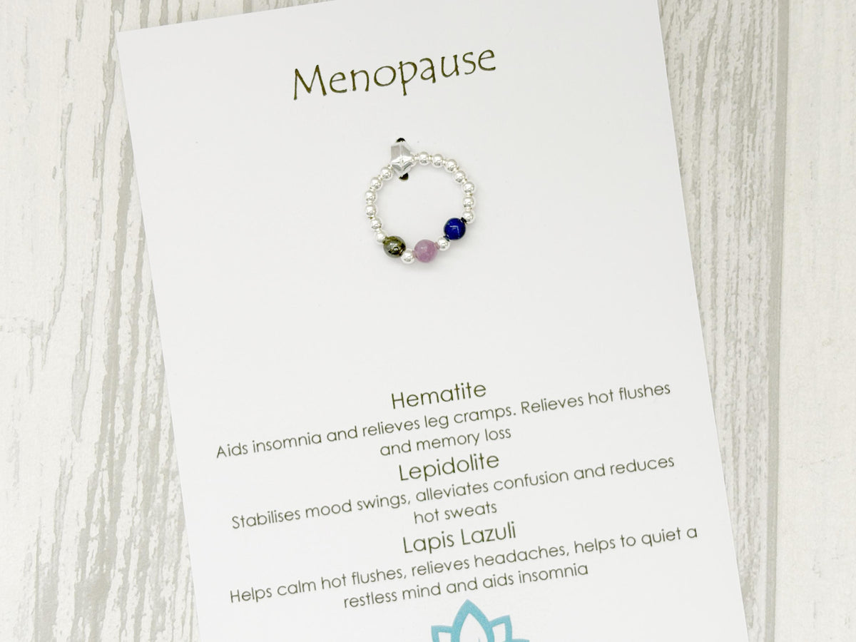 Sterling Silver Inner Calm Crystal Ring for the change | Balance, Grounding and Resilience Gifts