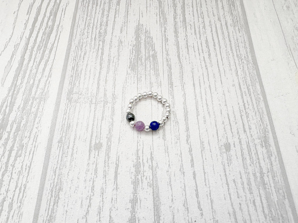 Sterling Silver Inner Calm Crystal Ring for the change | Balance, Grounding and Resilience Gifts