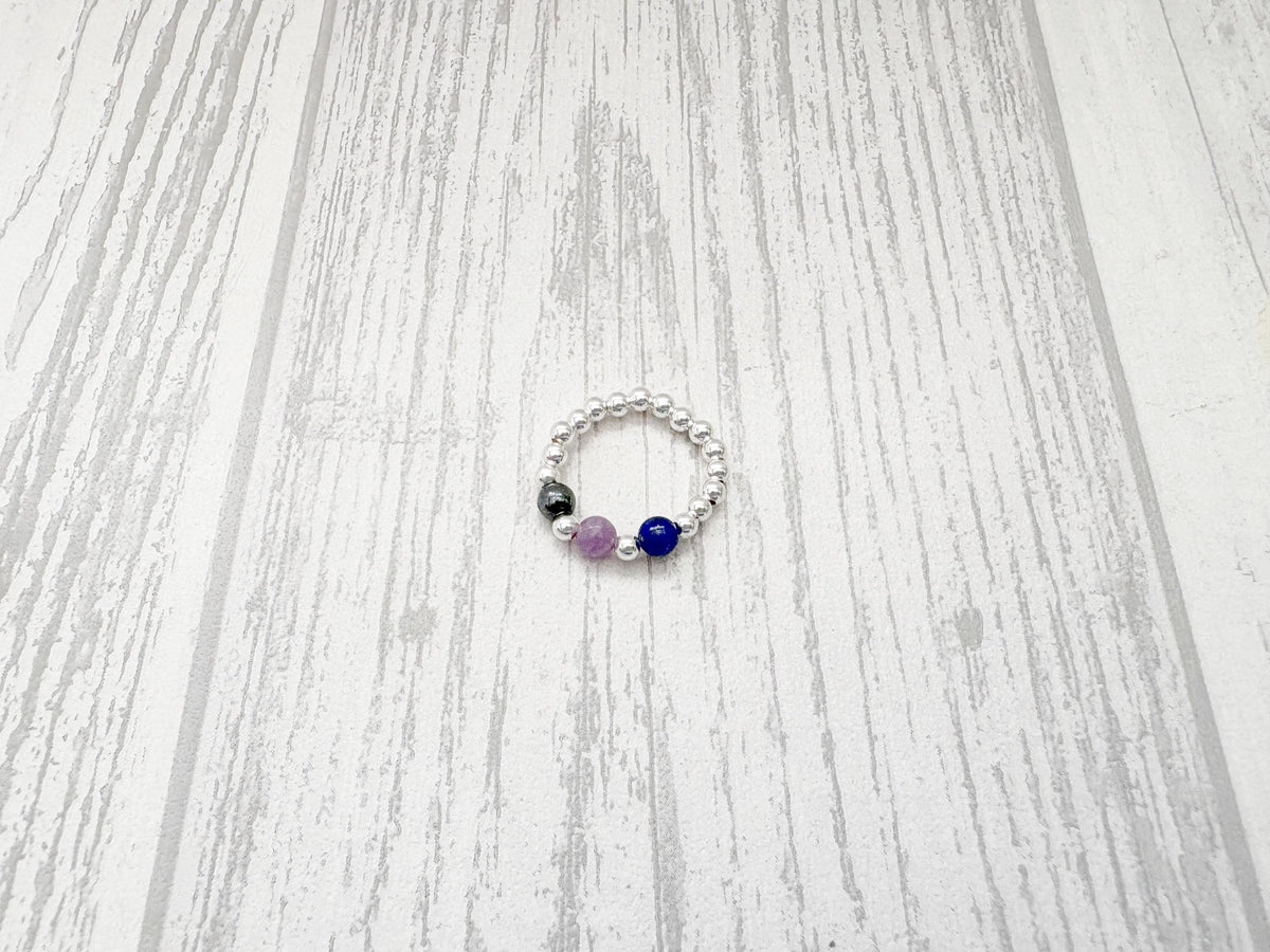 Sterling Silver Inner Calm Crystal Ring for the change | Balance, Grounding and Resilience Gifts