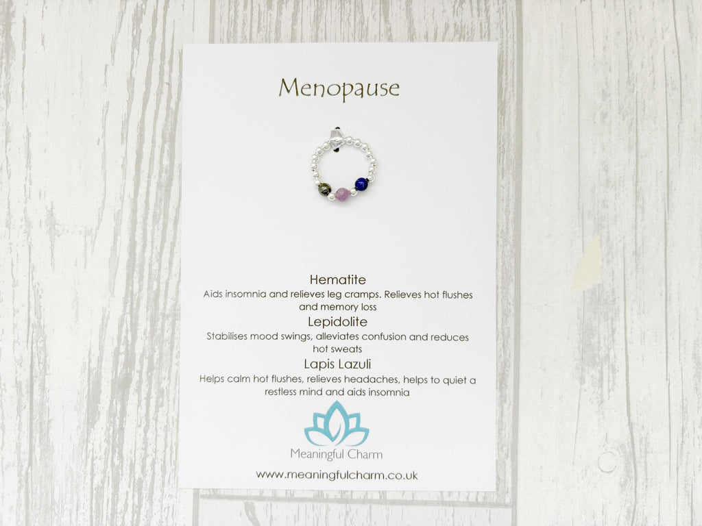 Sterling Silver Inner Calm Crystal Ring for the change | Balance, Grounding and Resilience Gifts