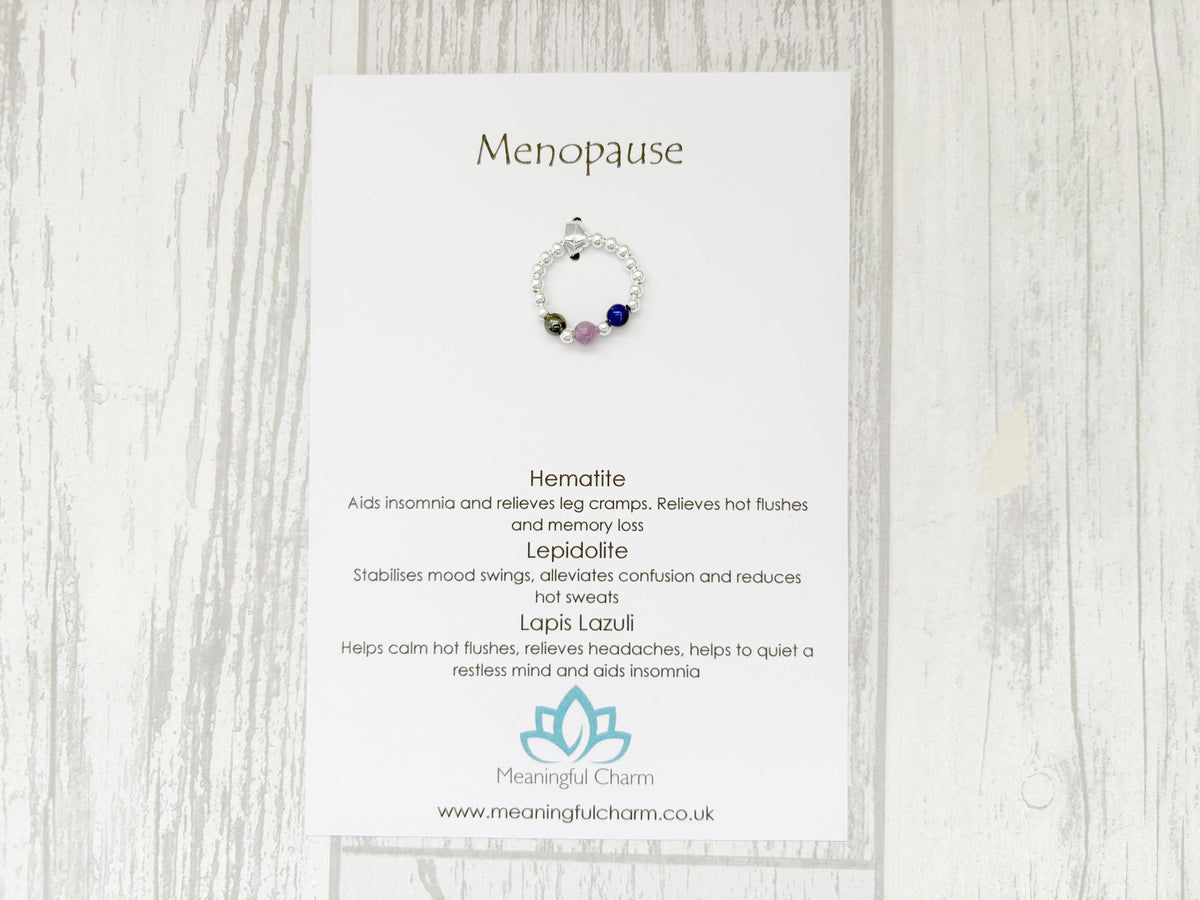 Sterling Silver Inner Calm Crystal Ring for the change | Balance, Grounding and Resilience Gifts