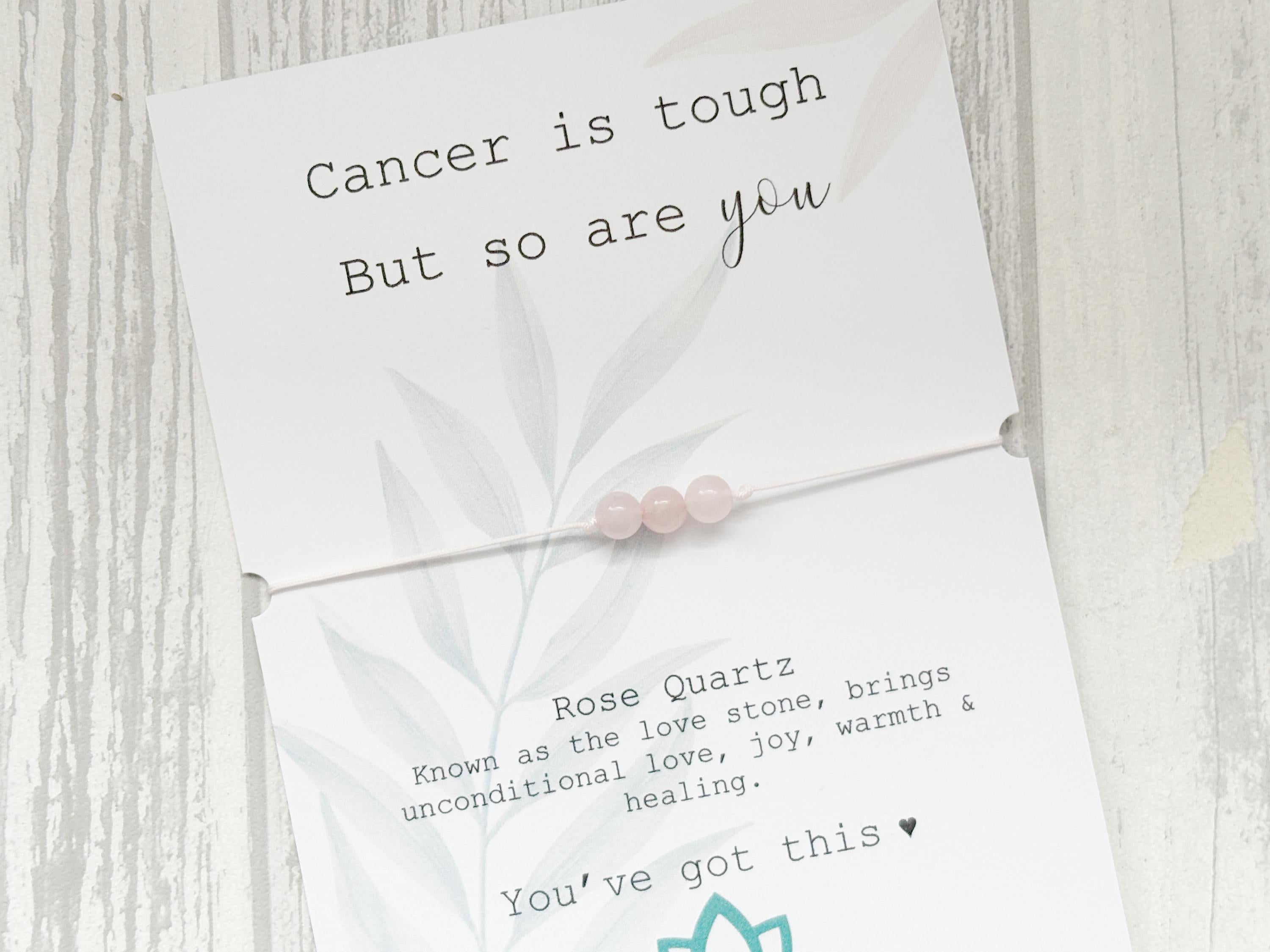 Hold On | Rose Quartz Support Bracelet | Cancer, Chemo & Surgery Gift | Strength Within