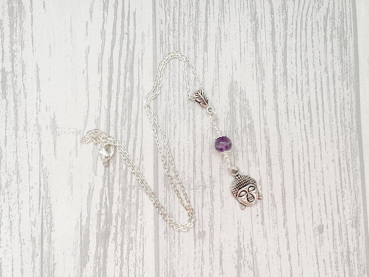 Sacred Spirit | Crystal Buddha Necklace | Silver Spiritual Gemstone Pendant