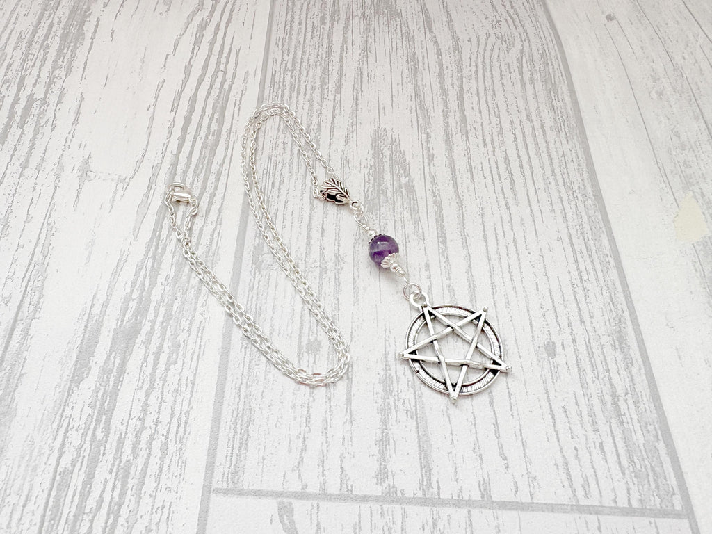 Dark Enchantments Crystal Pentagram Necklace | Gemstone Pentacle Pendant