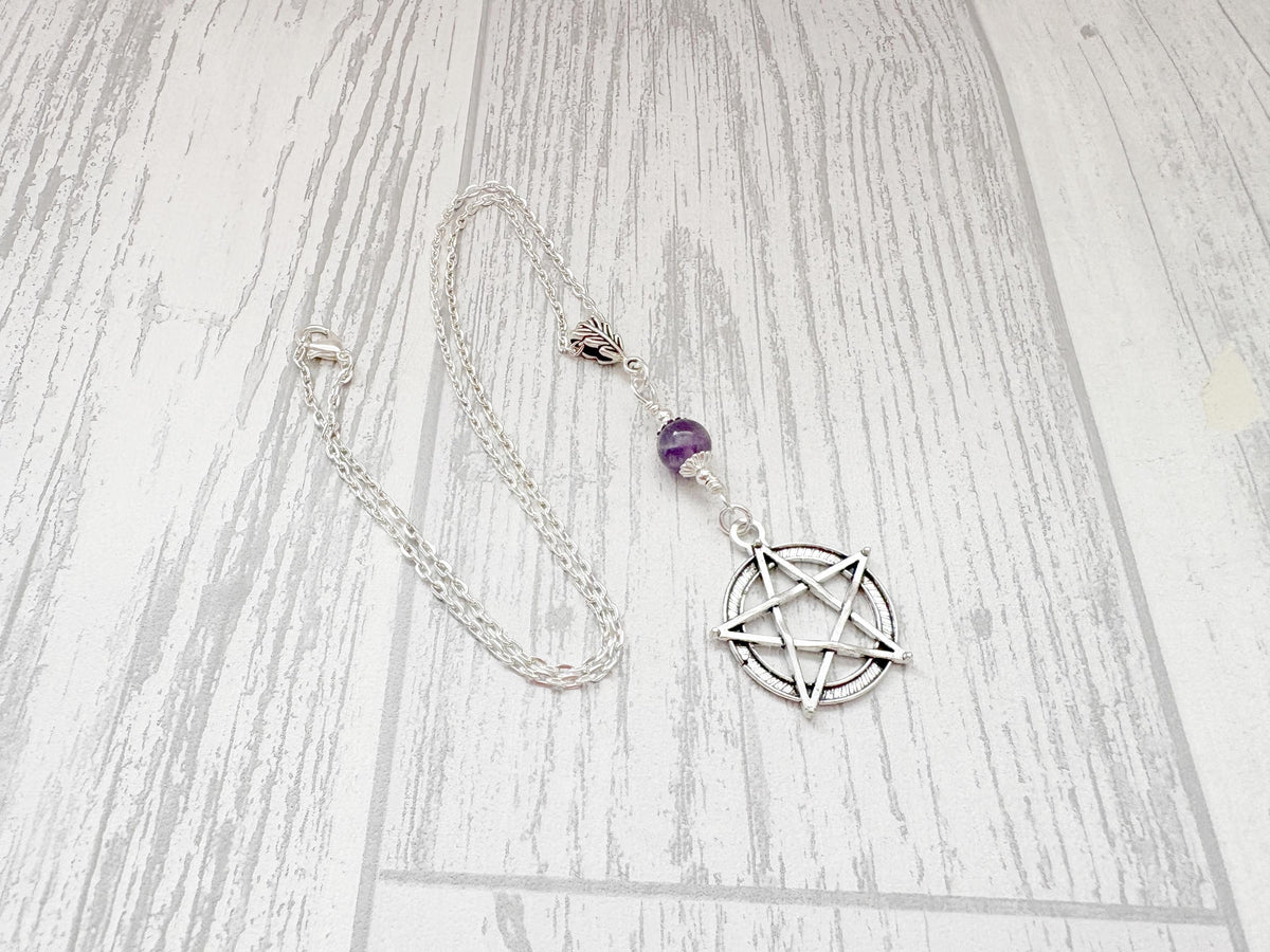 Dark Enchantments Crystal Pentagram Necklace | Gemstone Pentacle Pendant