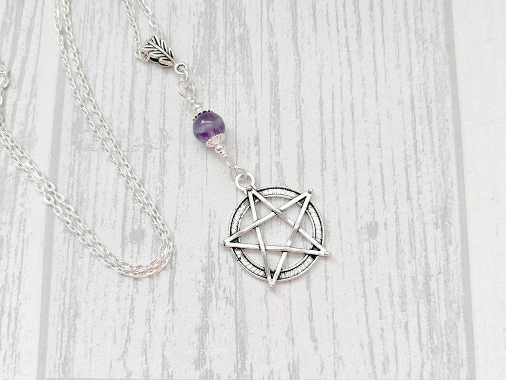 Dark Enchantments Crystal Pentagram Necklace | Gemstone Pentacle Pendant