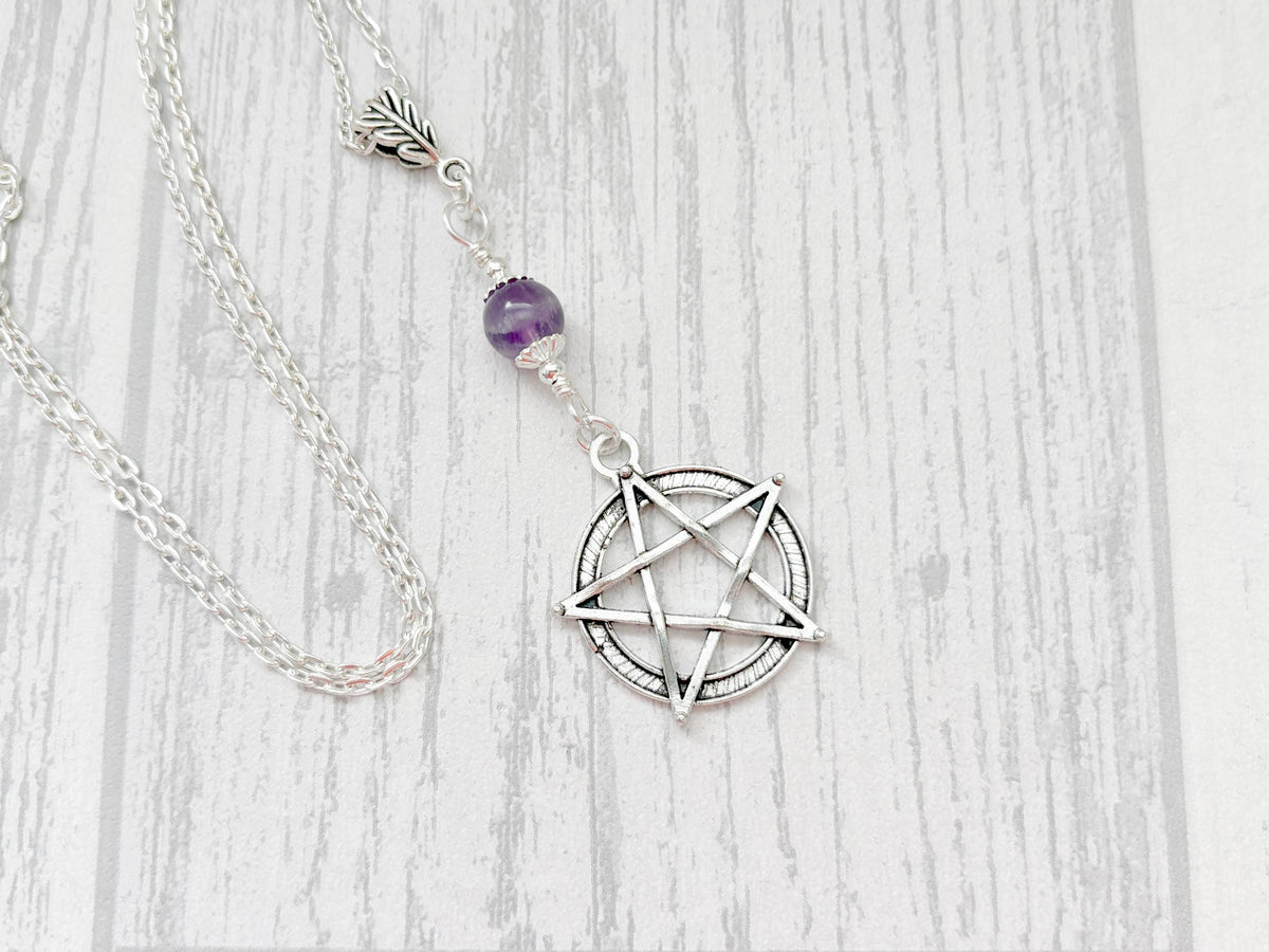 Dark Enchantments Crystal Pentagram Necklace | Gemstone Pentacle Pendant