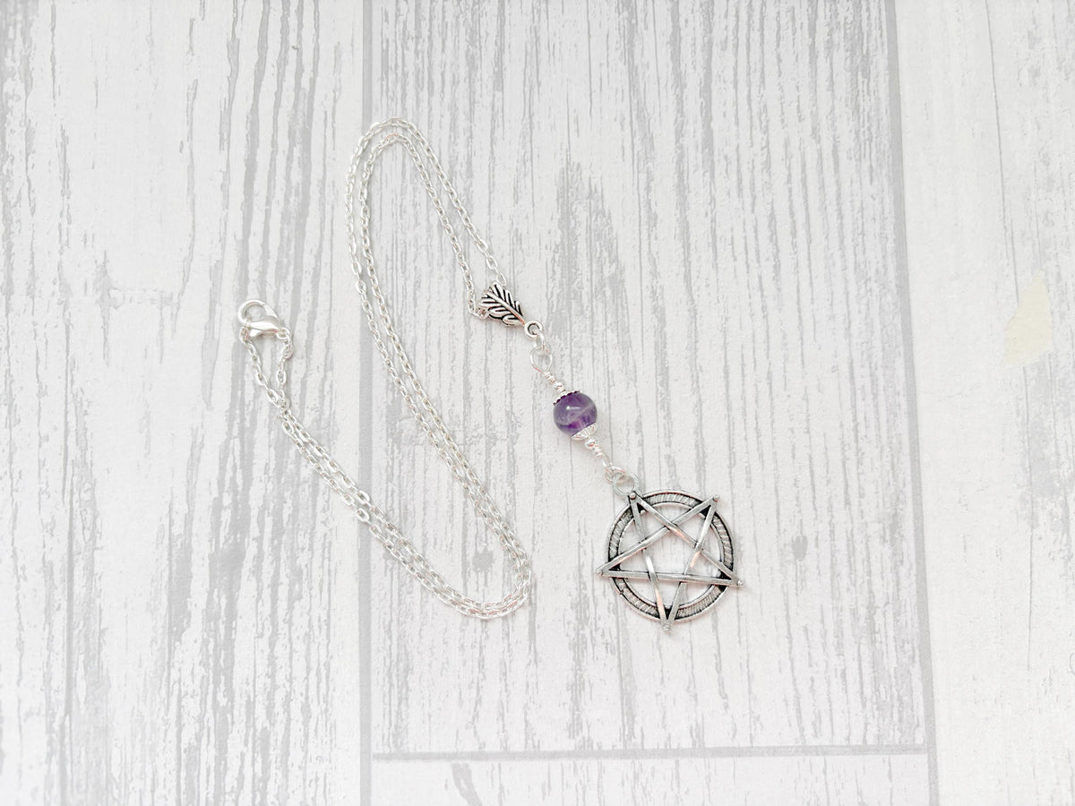 Dark Enchantments Crystal Pentagram Necklace | Gemstone Pentacle Pendant