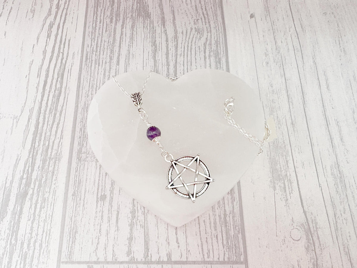 Dark Enchantments Crystal Pentagram Necklace | Gemstone Pentacle Pendant
