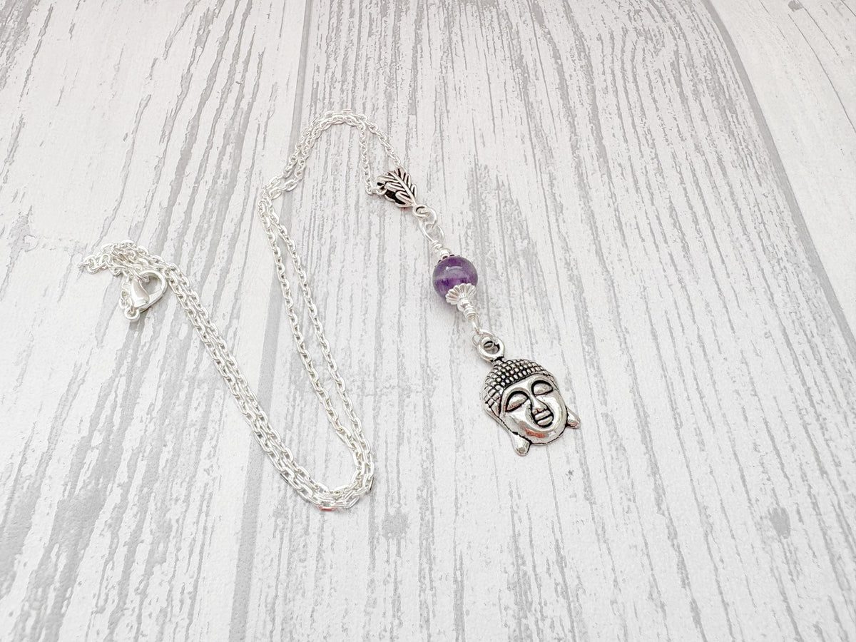 Sacred Spirit | Crystal Buddha Necklace | Silver Spiritual Gemstone Pendant
