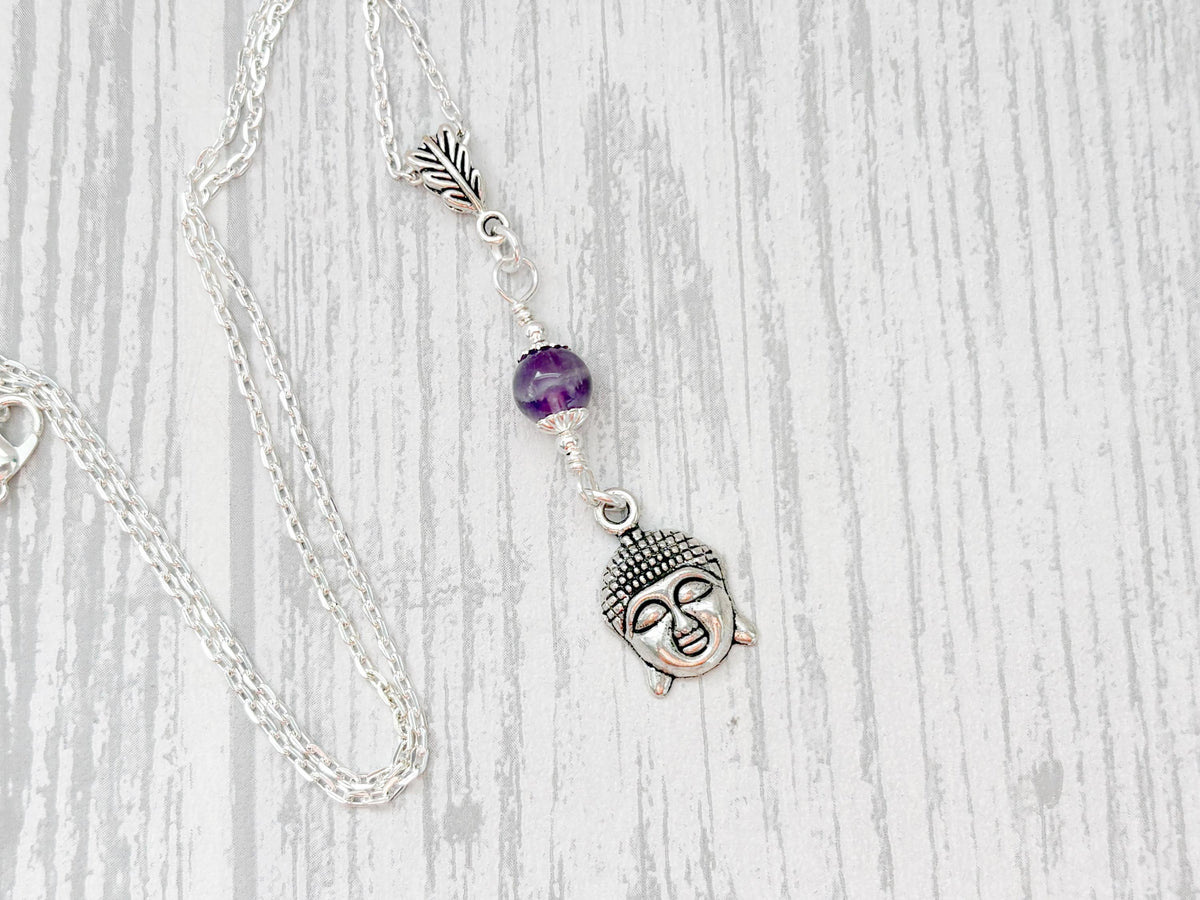 Sacred Spirit | Crystal Buddha Necklace | Silver Spiritual Gemstone Pendant