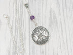 Dark Enchantments Crystal Triple Goddess Pendant | Silver Pentacle Wiccan Necklace