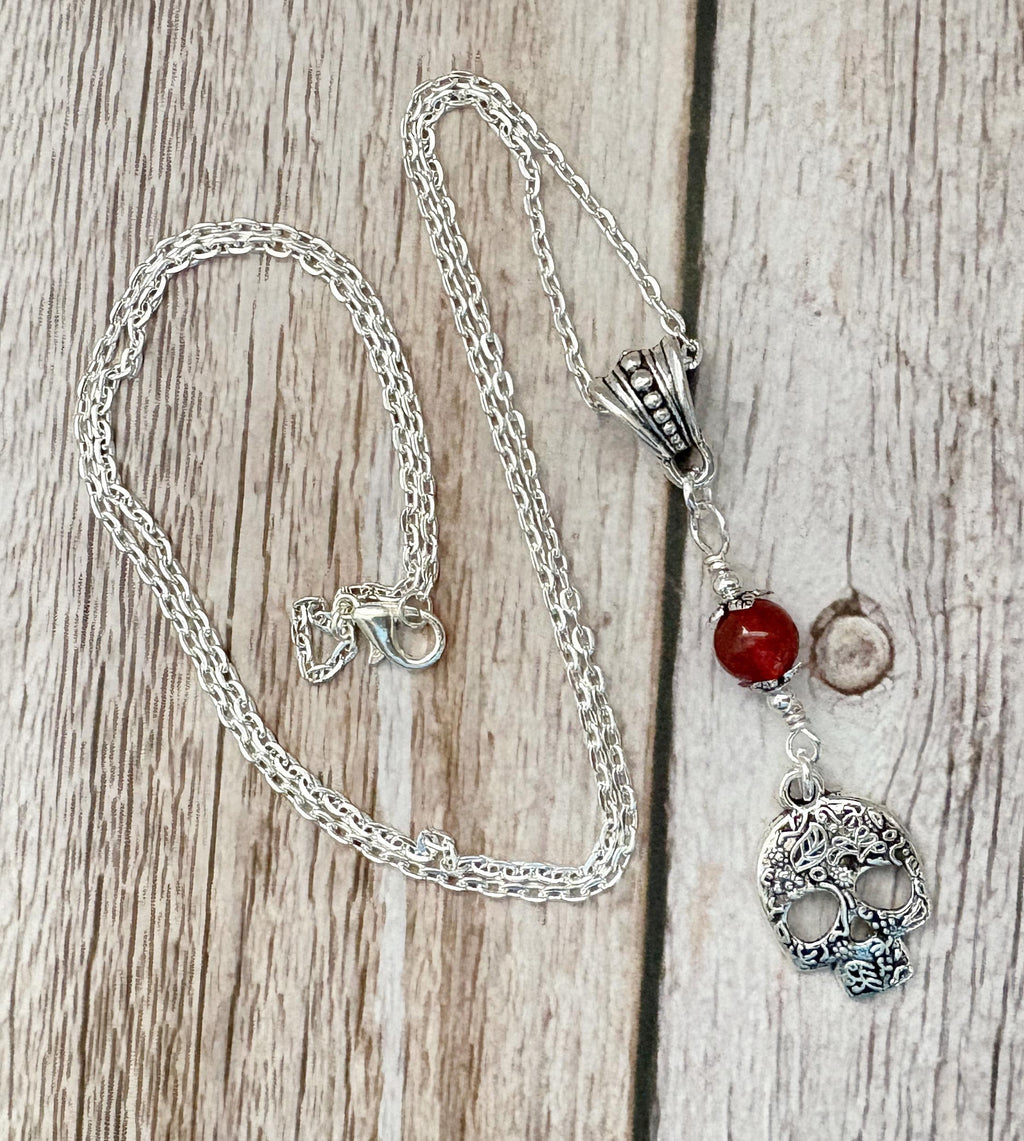 Dark Enchantments Crystal Skull Necklace | Gothic Pendant