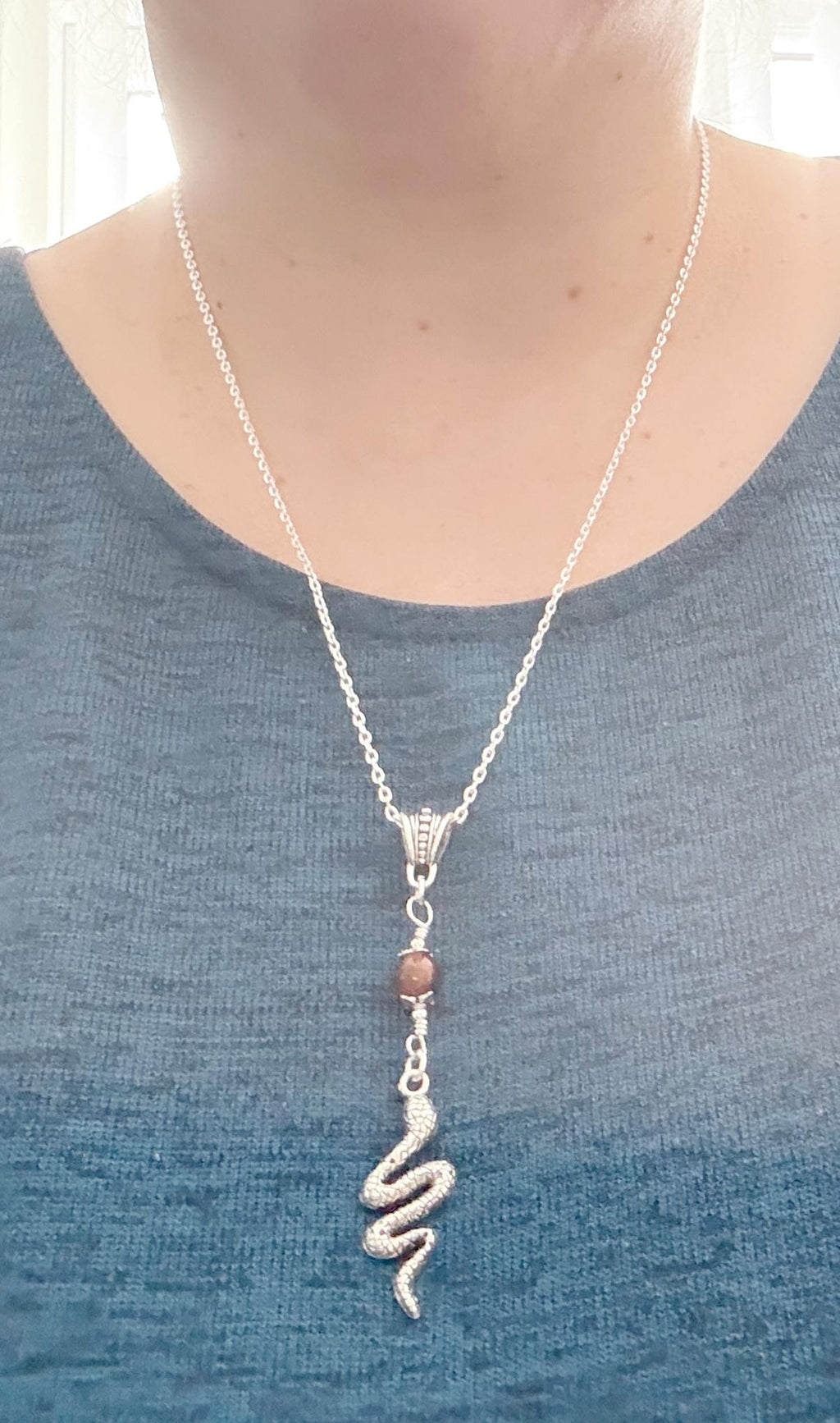 Dark Enchantments Crystal Snake Necklace | Gothic Serpent Pendant