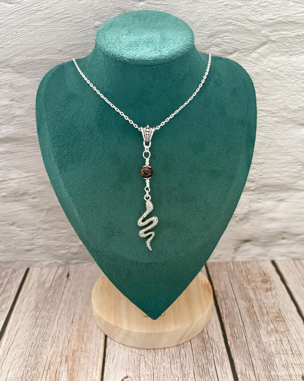 Dark Enchantments Crystal Snake Necklace | Gothic Serpent Pendant