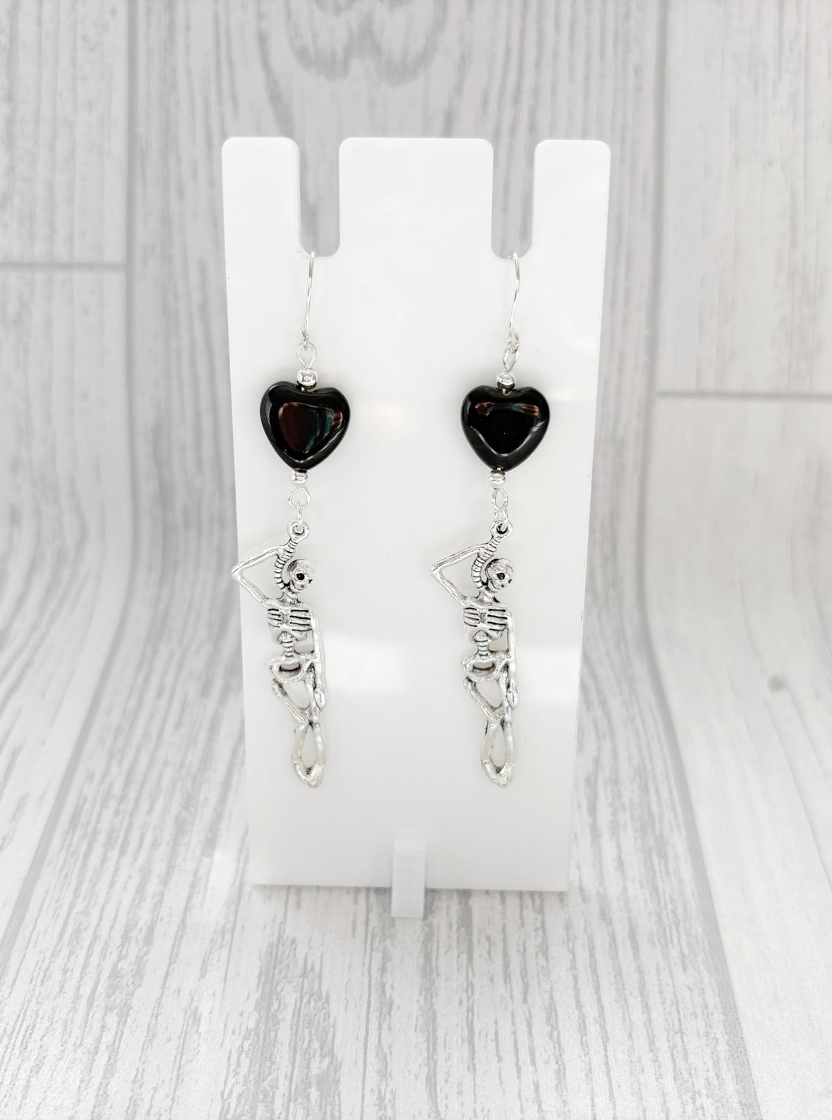 Crystal Skeleton Earrings | Black Onyx Gothic Jewellery