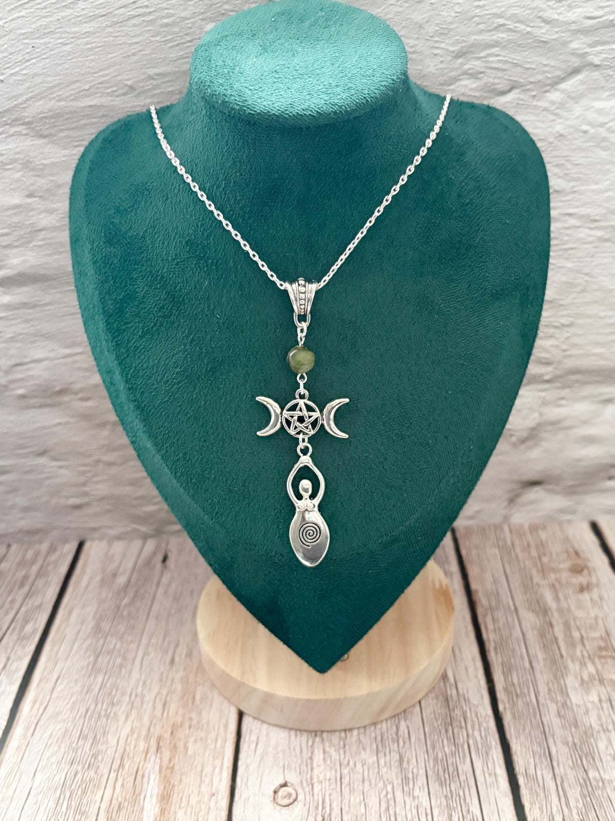 Goddess Rising Triple Goddess Necklace | Silver Crystal Pendant
