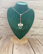 Dark Enchantments Crystal Dragon Necklace | Silver Mythical Gemstone Pendant