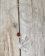 Dark Enchantments Crystal Dragon Necklace | Silver Mythical Gemstone Pendant