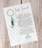 Personalised Safe Travels Crystal Keychain | Good Luck Travelling Companion Gift