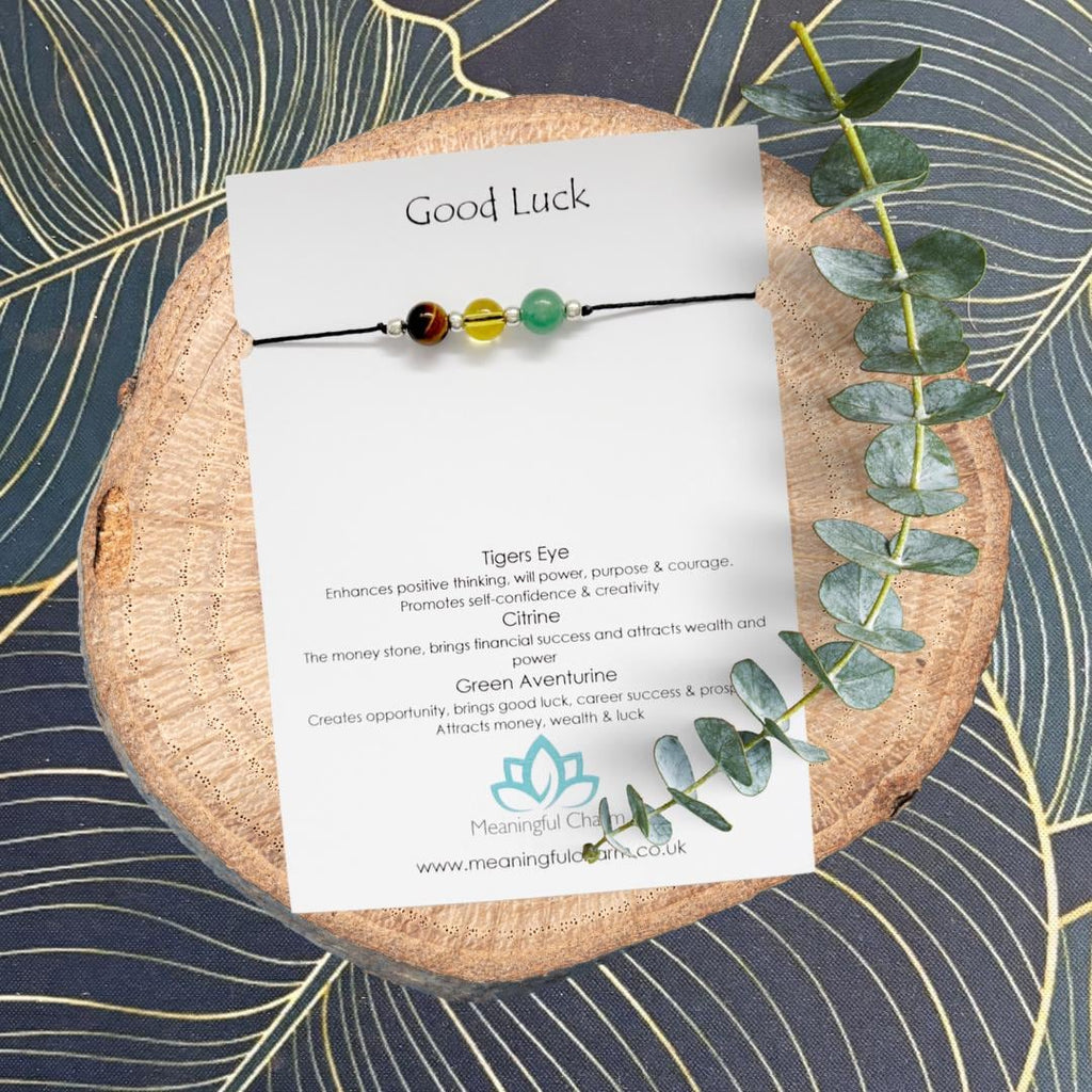 Good Luck Crystal Bracelet | Green Aventurine, Citrine & Tiger's Eye | Dream & Believe Collection