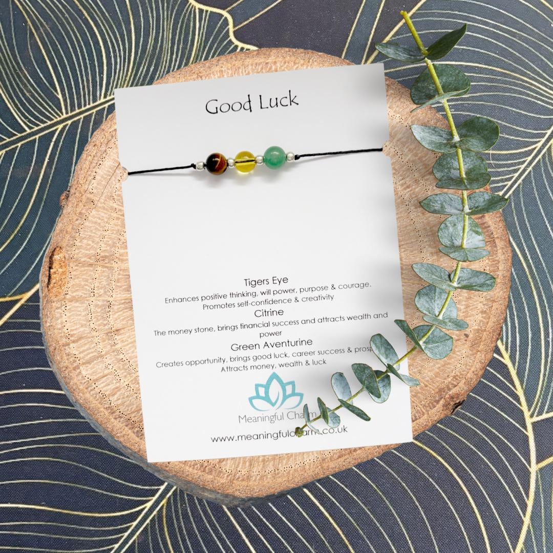 Good Luck Crystal Bracelet | Green Aventurine, Citrine & Tiger's Eye | Dream & Believe Collection