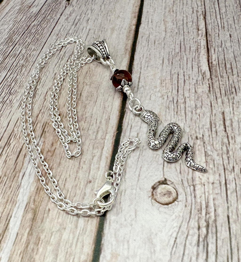 Dark Enchantments Crystal Snake Necklace | Gothic Serpent Pendant