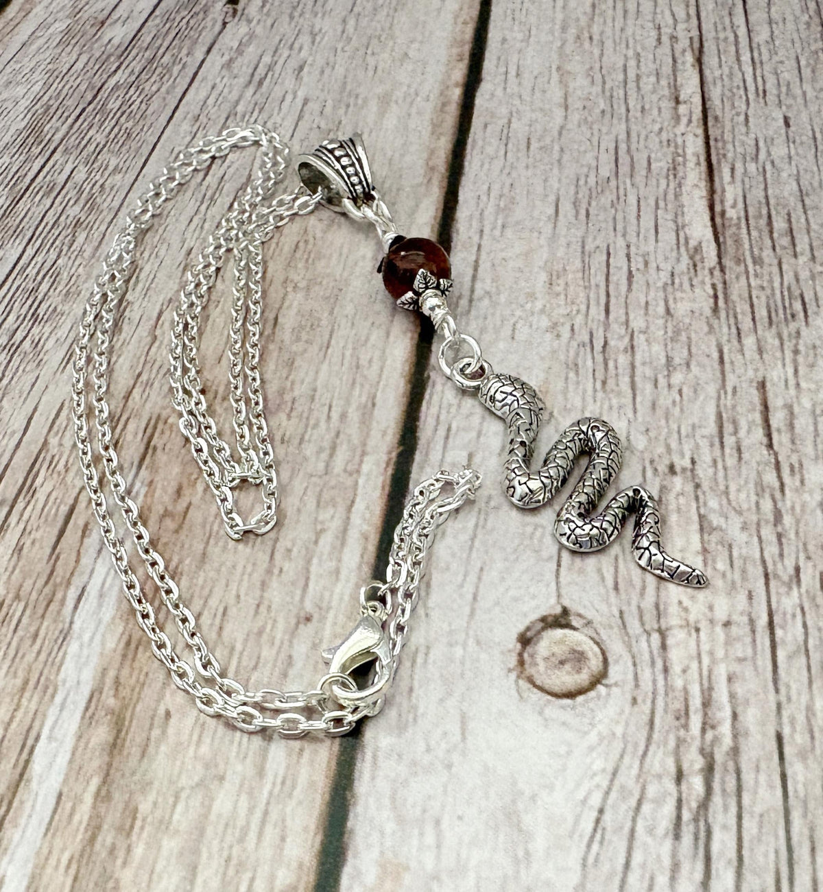 Dark Enchantments Crystal Snake Necklace | Gothic Serpent Pendant
