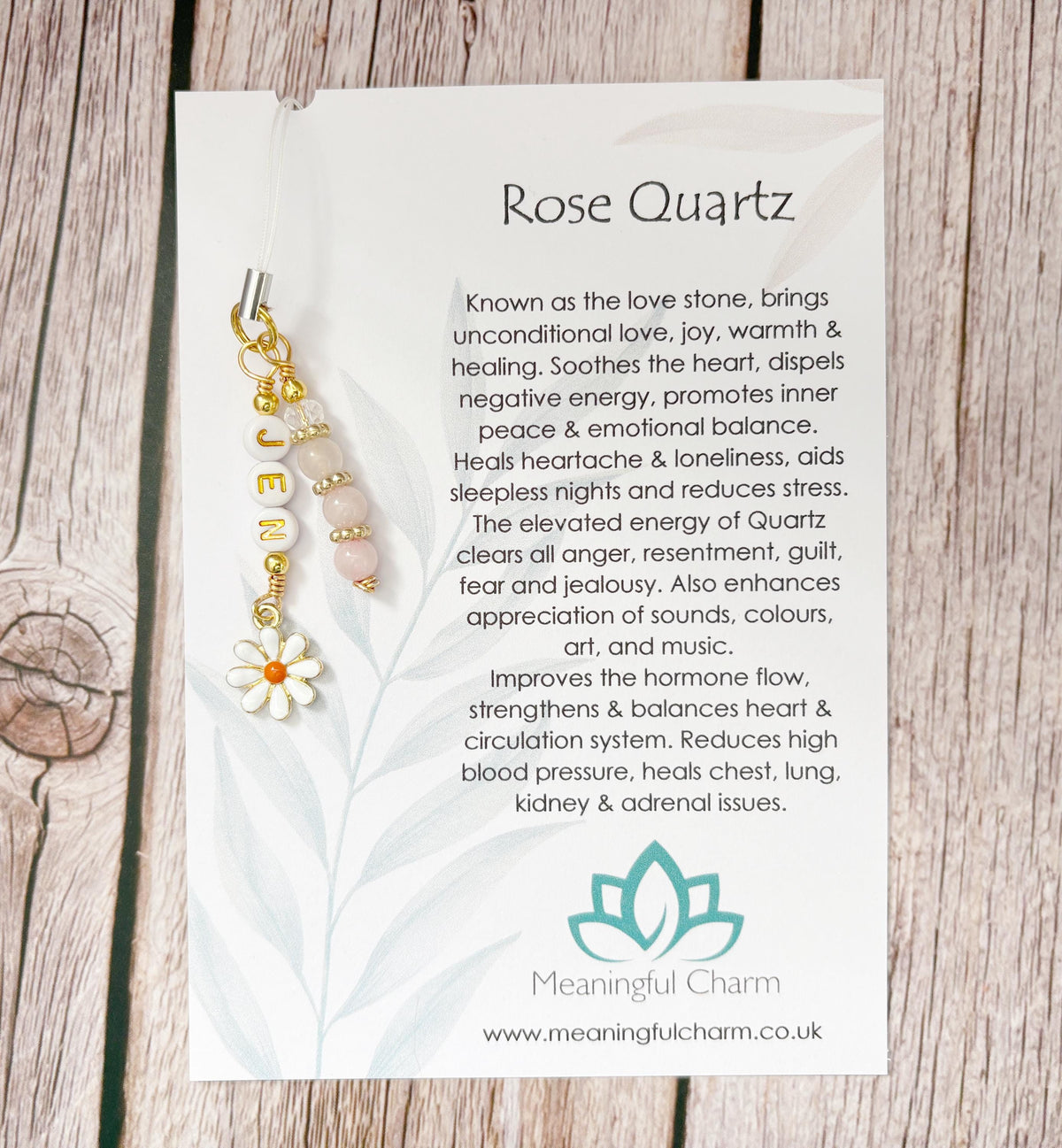 Daisy Phone Charm | Crystal Mobile Accessory | Personalised Name Keyring | Flower Gifts