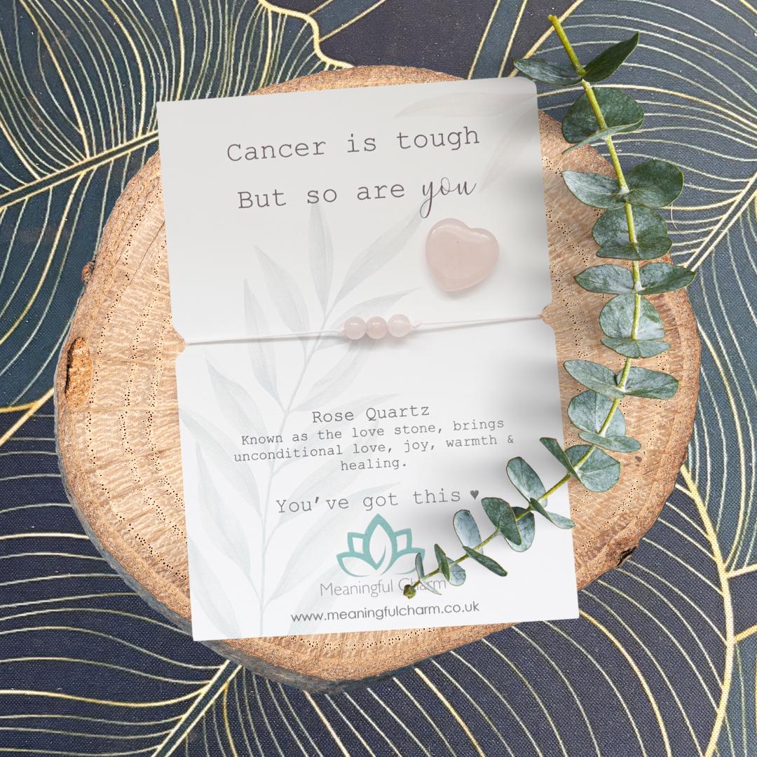 Hold On | Rose Quartz Support Bracelet | Cancer, Chemo & Surgery Gift | Strength Within