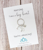 Nursing Keyring, Personalised Keyring, Initial Letter Keyring, Personalised, Nurse Gift, Care Giver, Nursing Card, Nurse Keyring, NHS Gift