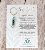 Personalised Safe Travels Crystal Keychain | Good Luck Travelling Companion Gift