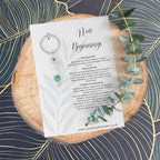Personalised New Beginnings Crystal Keyring | Good Luck Charm Gift