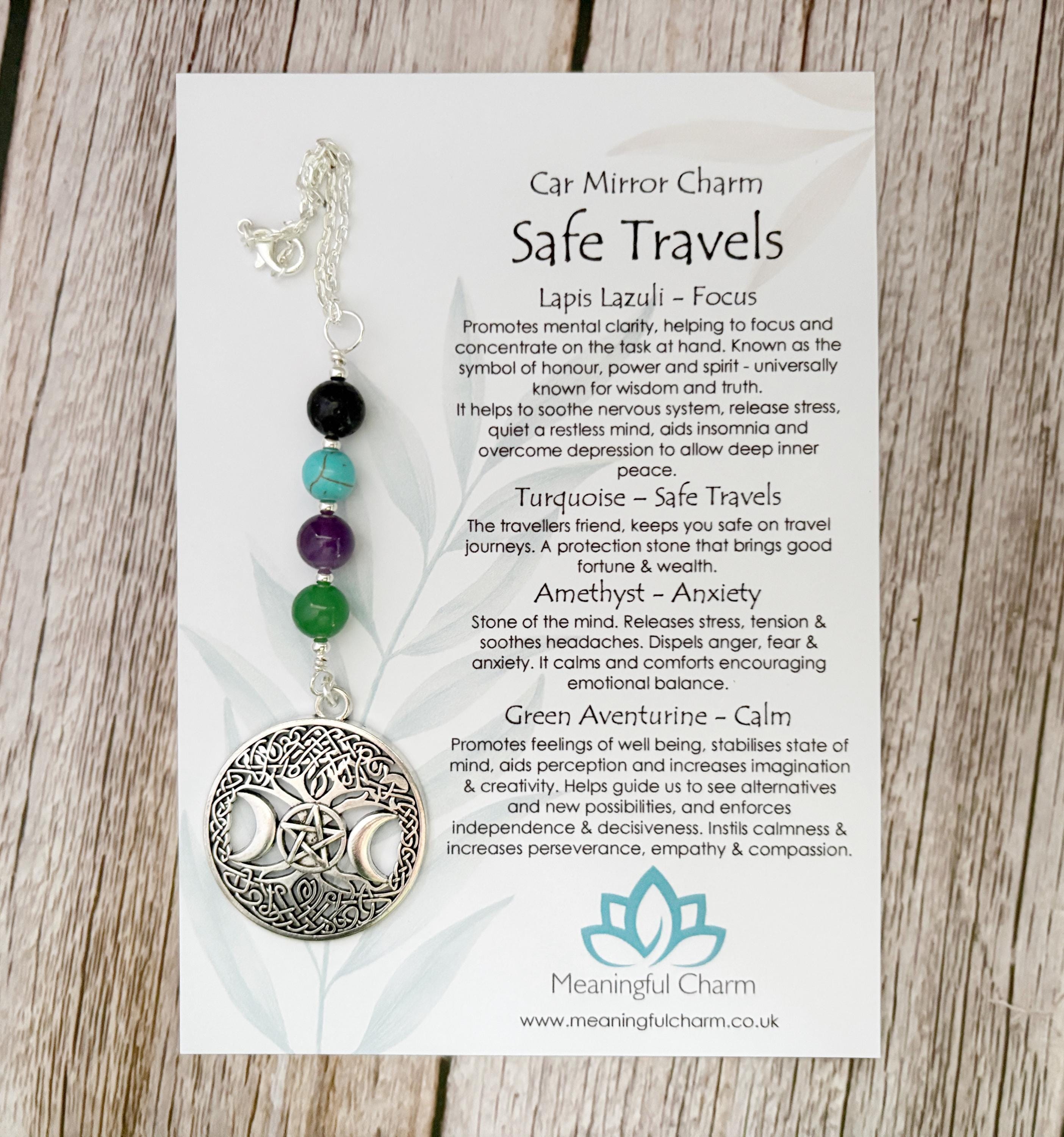 Safe Travels Rear View Mirror Charm | Crystal Car Charm Gift