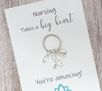 Nursing Keyring, Personalised Keyring, Initial Letter Keyring, Personalised, Nurse Gift, Care Giver, Nursing Card, Nurse Keyring, NHS Gift