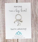 Nursing Keyring, Personalised Keyring, Initial Letter Keyring, Personalised, Nurse Gift, Care Giver, Nursing Card, Nurse Keyring, NHS Gift
