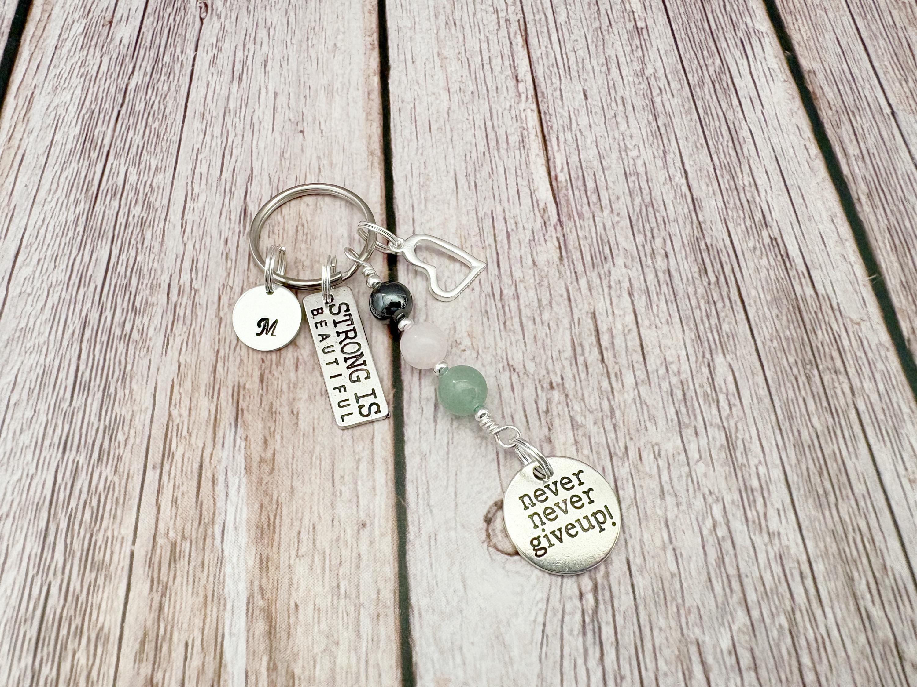 You Got This Keyring | Personalised Initial & Gemstone Motivational Support Gift