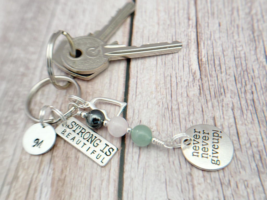 You Got This Keyring | Personalised Initial & Gemstone Motivational Support Gift