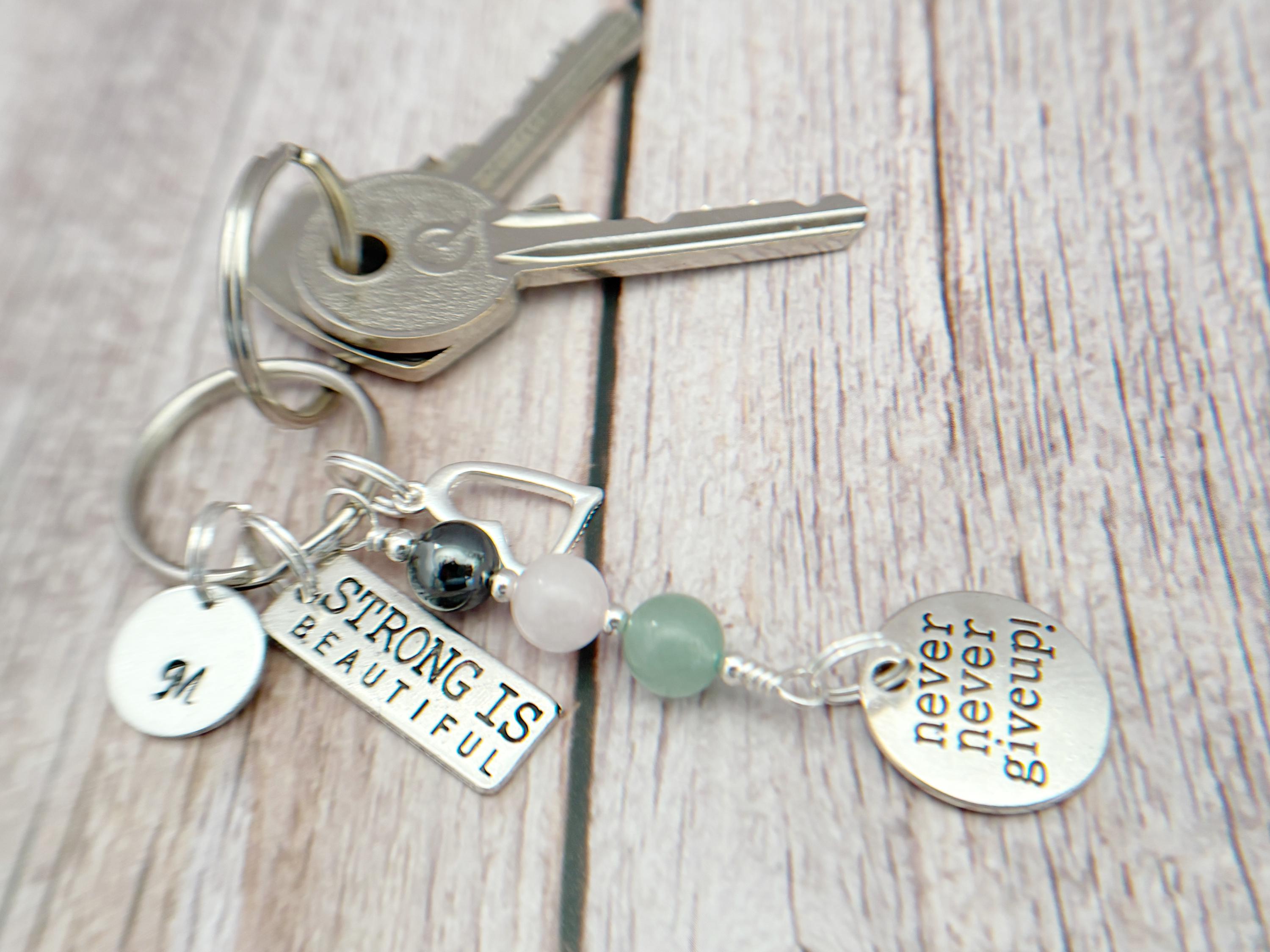 You Got This Keyring | Personalised Initial & Gemstone Motivational Support Gift
