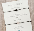 Couples His & Hers Matching Crystal Cord Bracelet Set