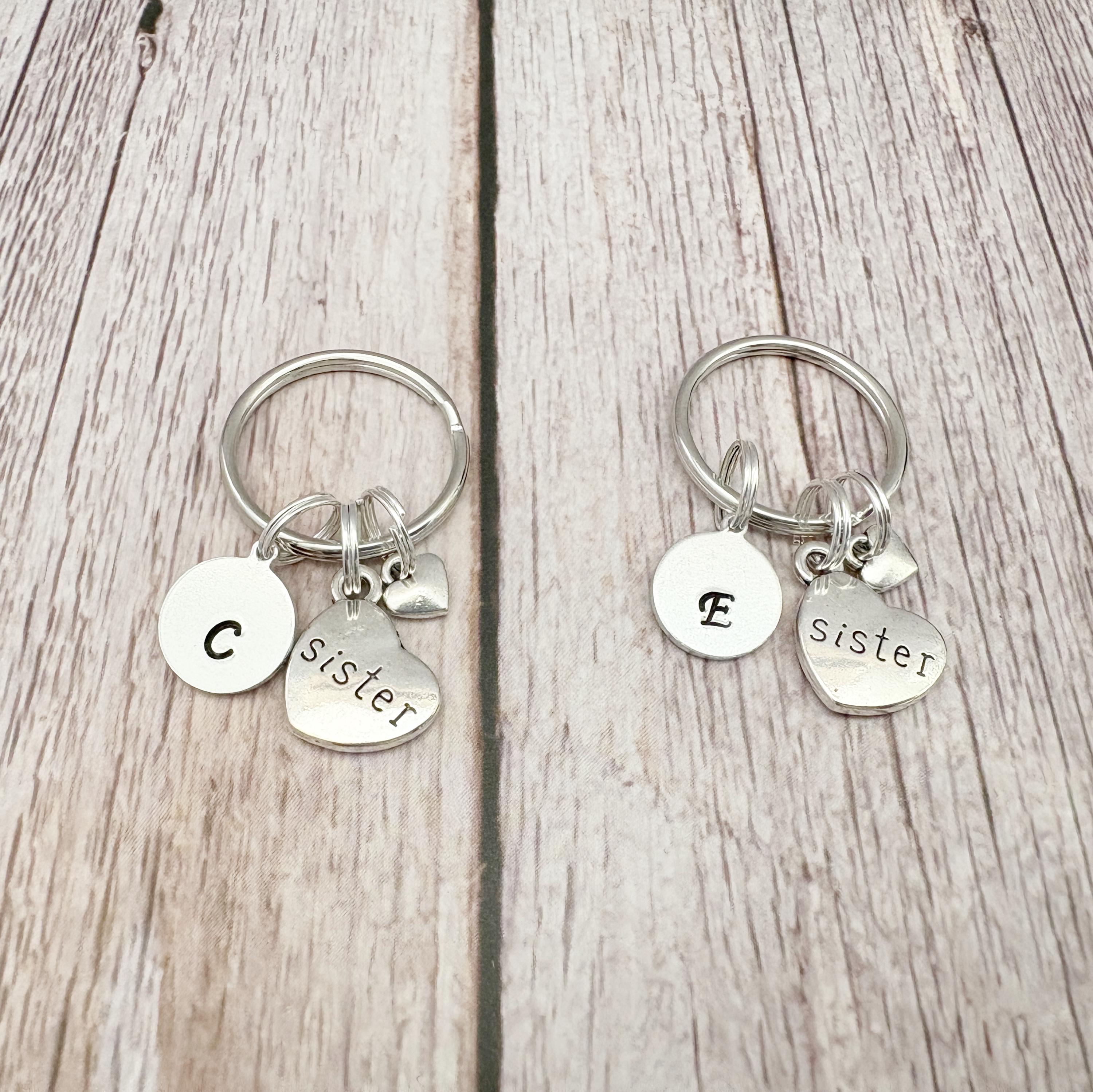 Personalised Sisters Matching Keyring Set, Unbreakable Sisterhood Bond