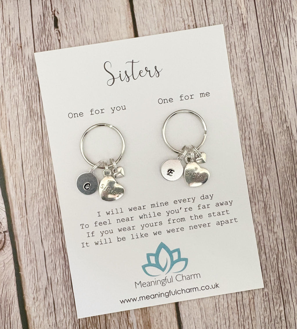 Personalised Sisters Matching Keyring Set, Unbreakable Sisterhood Bond