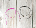 Dad and Daughter Bracelet Set | Matching Initial Adjustable Cord Bracelet Gift