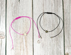 Dad and Daughter Bracelet Set | Matching Initial Adjustable Cord Bracelet Gift