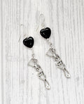 Crystal Skeleton Earrings | Black Onyx Gothic Jewellery