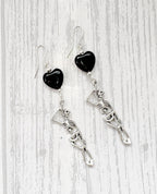 Crystal Skeleton Earrings | Black Onyx Gothic Jewellery