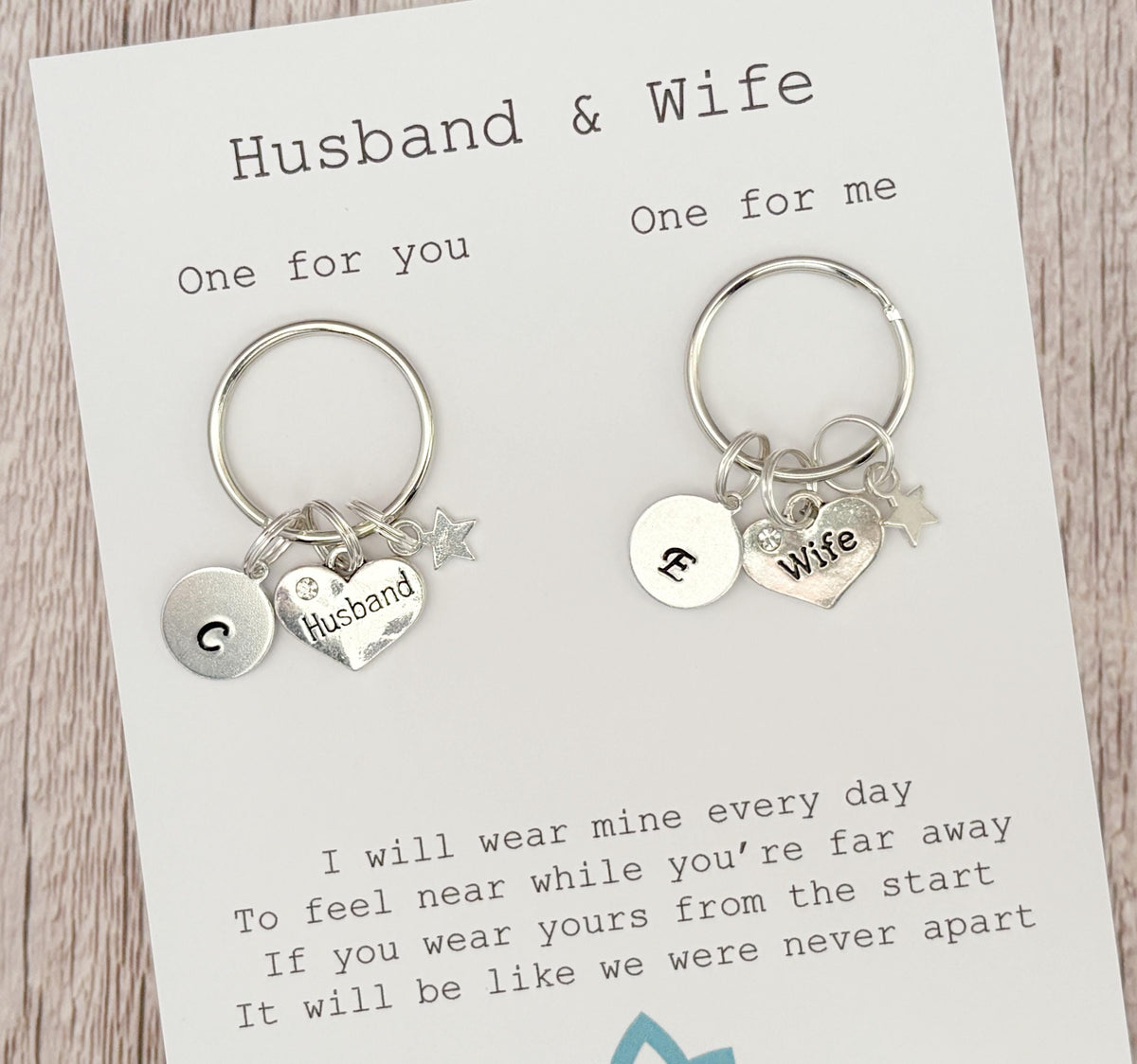 Husband & Wife Keyring Set | Matching Keepsake Gift
