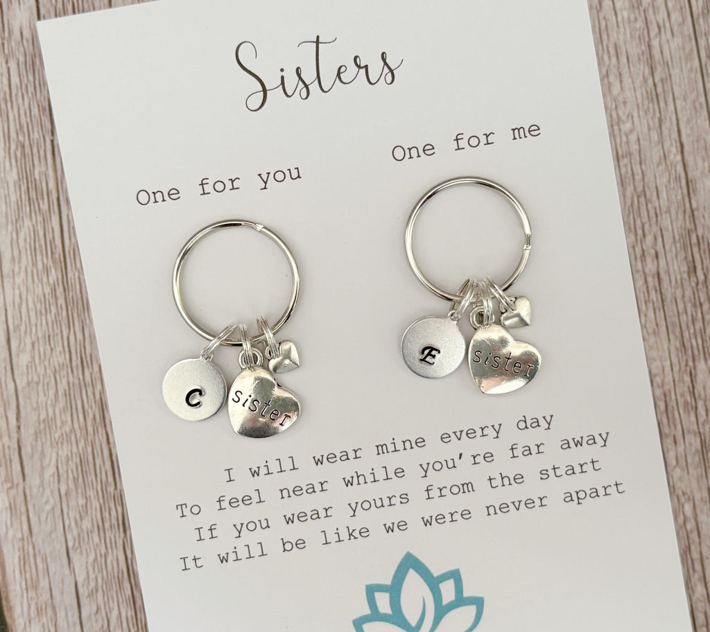 Personalised Sisters Matching Keyring Set, Unbreakable Sisterhood Bond