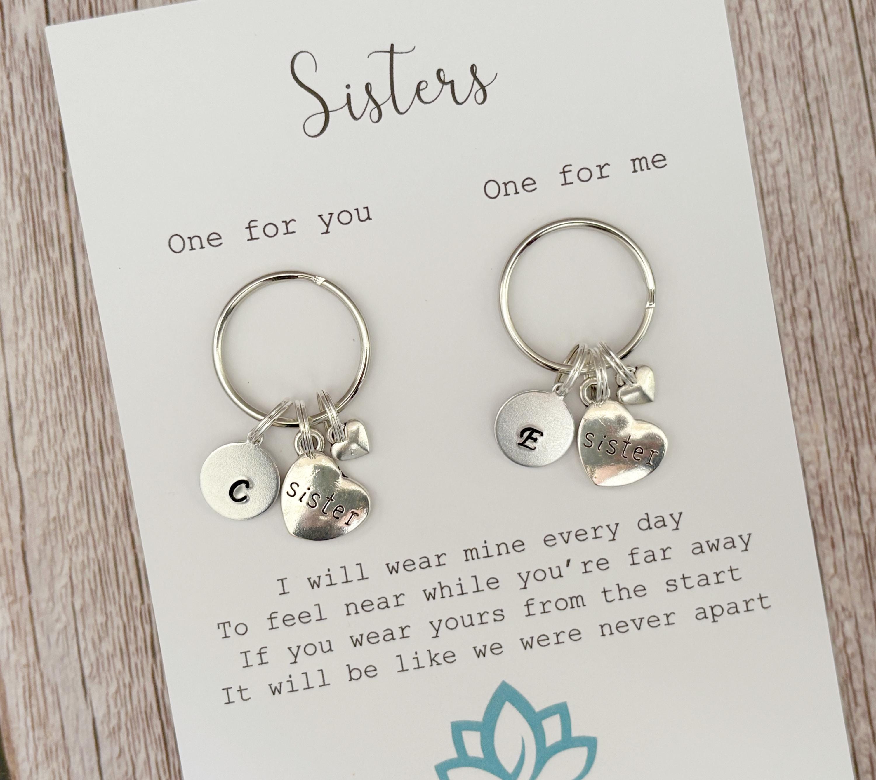 Personalised Sisters Matching Keyring Set, Unbreakable Sisterhood Bond